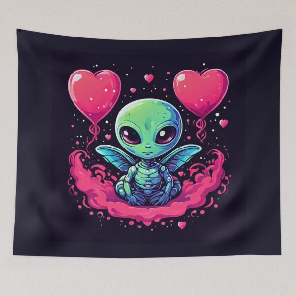 Item preview, Alien with hearts designed and sold by Planetporridge.