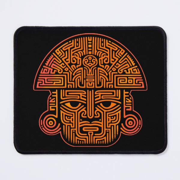 Item preview, Orange Olmec Head designed and sold by Tryptaminehills.