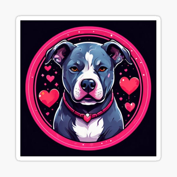 Item preview, Pitbull with hearts Art designed and sold by Planetporridge.