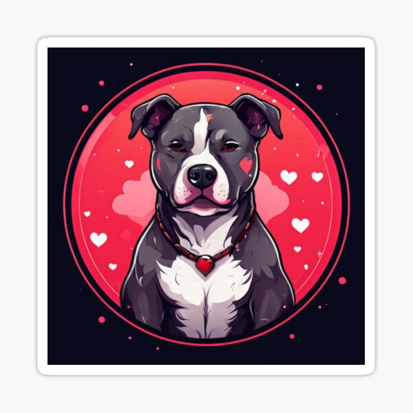 Item preview, Pitbull with hearts Design designed and sold by Planetporridge.