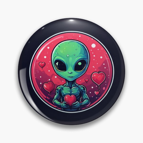 Item preview, Alien and hearts designed and sold by Planetporridge.