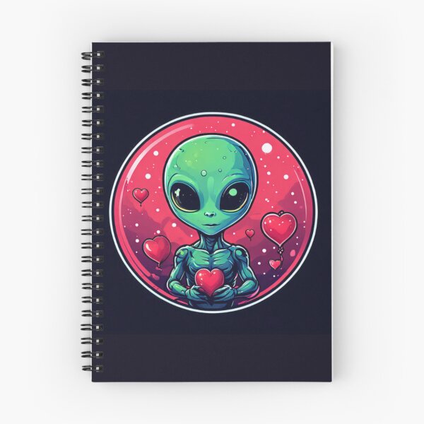 Item preview, Alien and hearts designed and sold by Planetporridge.