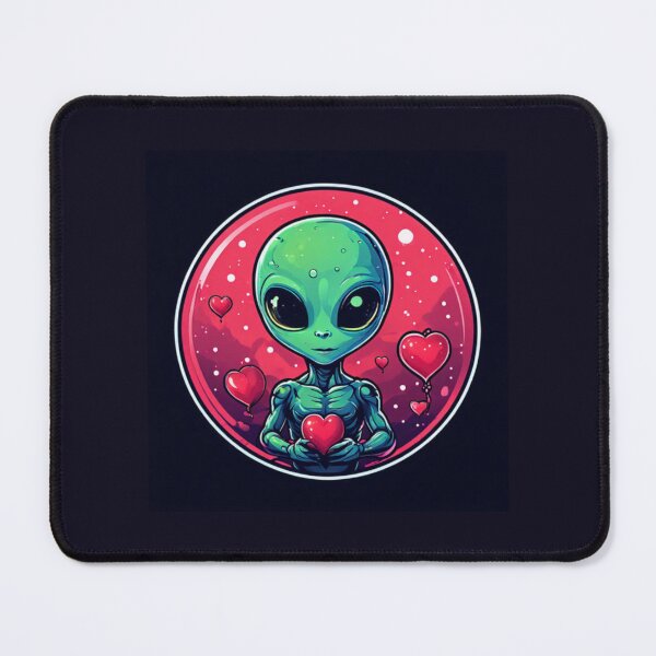 Item preview, Alien and hearts designed and sold by Planetporridge.