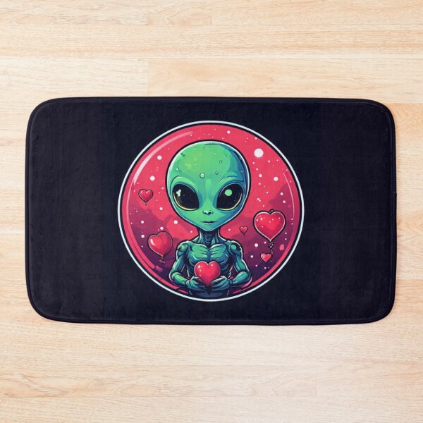 Item preview, Alien and hearts designed and sold by Planetporridge.