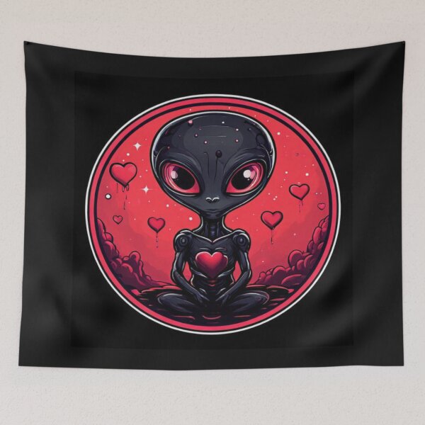 Item preview, Alien with hearts Design designed and sold by Planetporridge.
