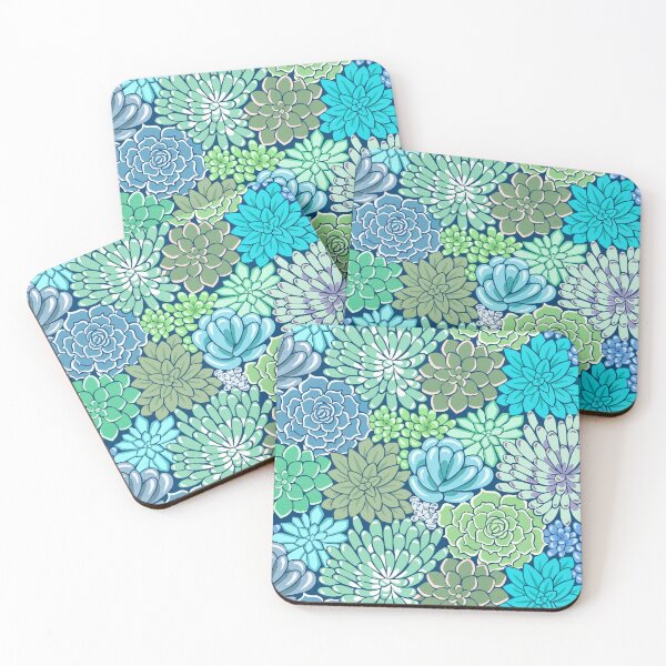Item preview, Succulent Flower Bed Botanical - Cool Hues   designed and sold by TigaTiga.