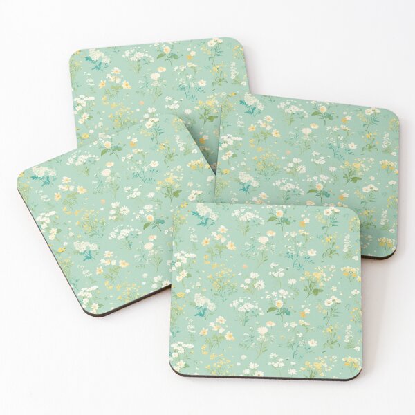 Item preview, small wildflower pattern with mint background designed and sold by emilykang.