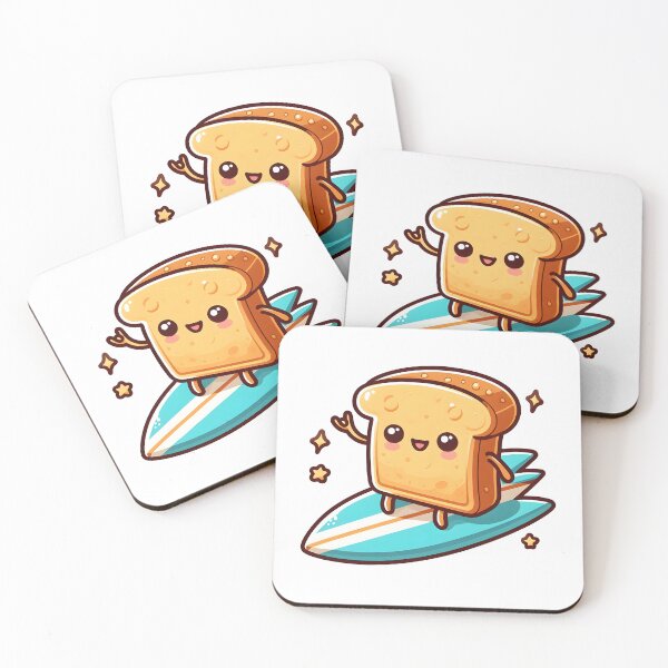 Item preview, Kawaii Toast With Surfboard designed and sold by CanvasCutie.