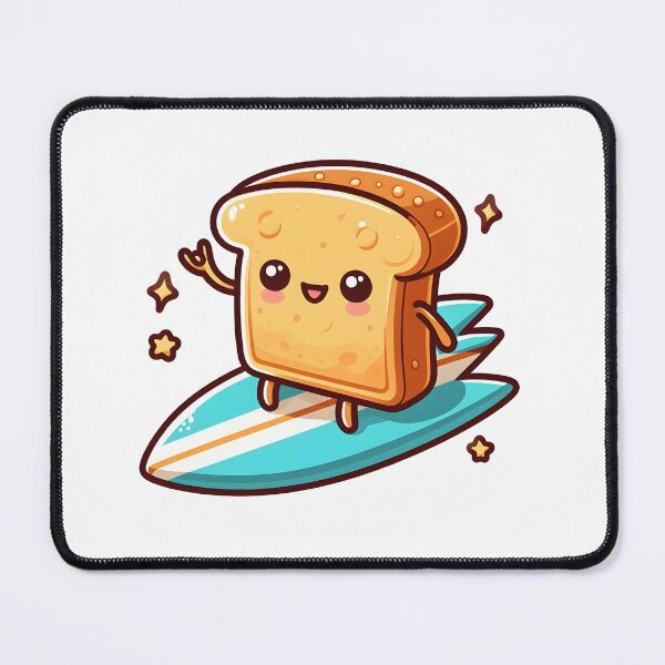 Item preview, Kawaii Toast With Surfboard designed and sold by CanvasCutie.