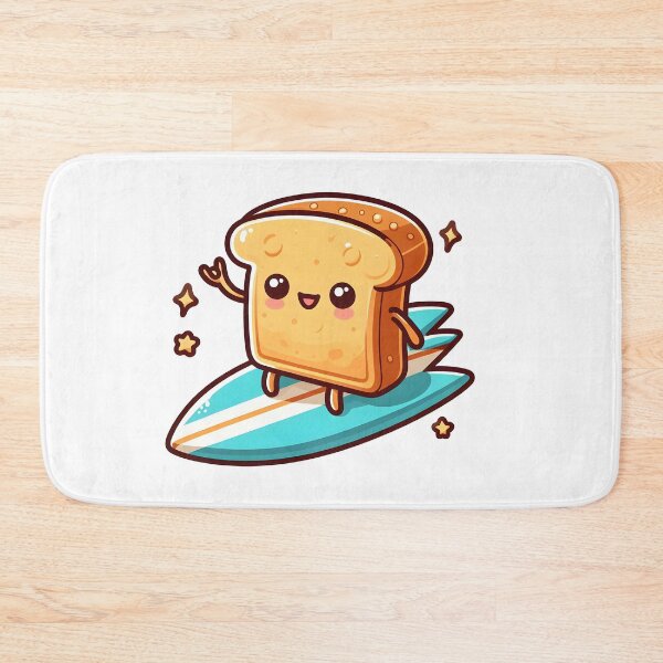 Item preview, Kawaii Toast With Surfboard designed and sold by CanvasCutie.