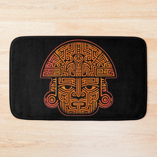 Item preview, Orange Olmec Head designed and sold by Tryptaminehills.