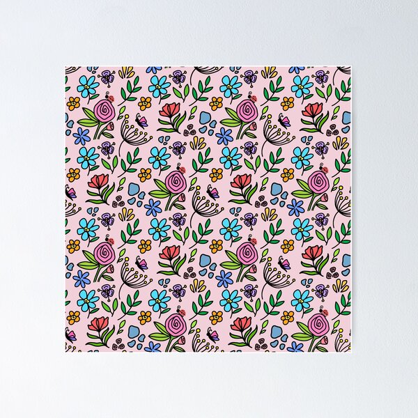 Item preview, Floral Garden Mural pattern (6th copy) designed and sold by Charmy Design.