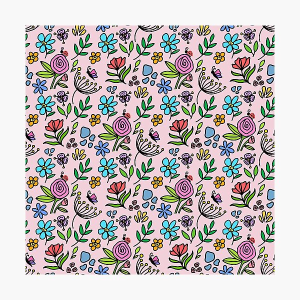 Item preview, Floral Garden Mural pattern (6th copy) designed and sold by Charmy Design.