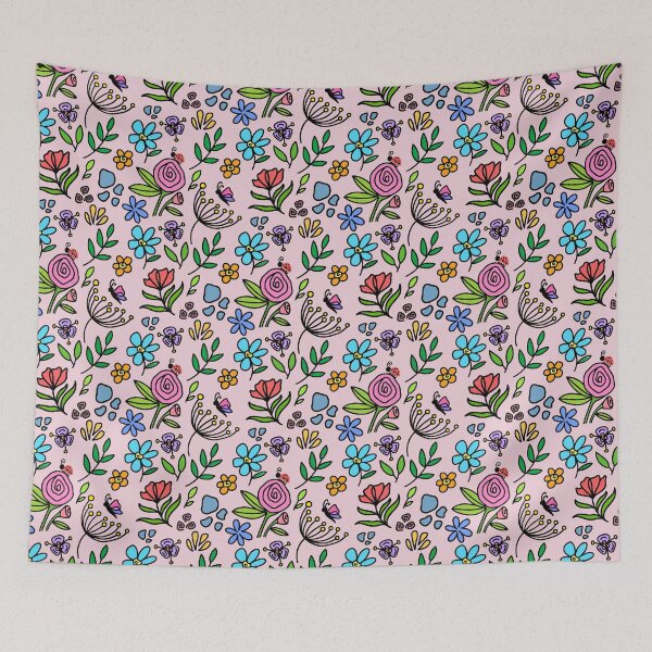 Item preview, Floral Garden Mural pattern (6th copy) designed and sold by Charmy Design.