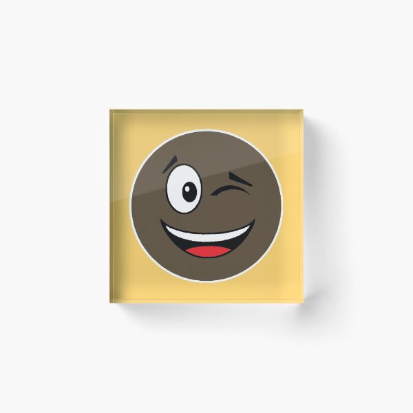 Artikelvorschau, Winky Gesicht Emoji - braun, schwarz, Afroamerikaner entworfen und verkauft von nopemom.