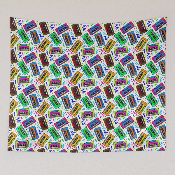 Item preview, Tapes Cassettes Pattern 80s Retro TDK Memorex Taping Music designed and sold by silkdegreestees.