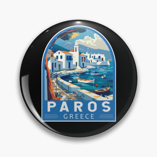 Item preview, Paros Greece Travel Art Emblem designed and sold by KrisSidDesigns.
