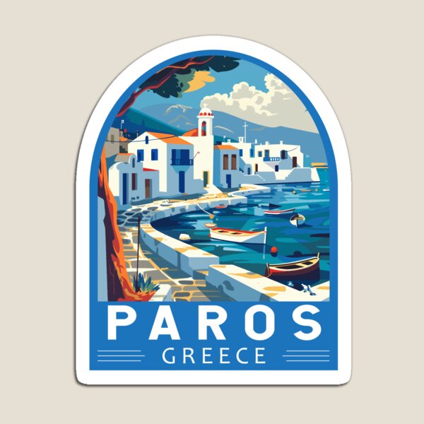 Item preview, Paros Greece Travel Art Emblem designed and sold by KrisSidDesigns.