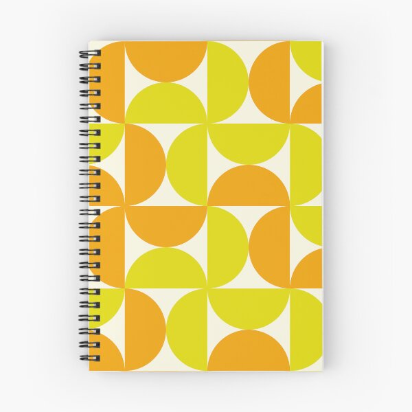 Item preview, Minimalist Geometric Mid Century Abstract Half Circles Pattern in Yellow and orange designed and sold by Yasminepatterns .