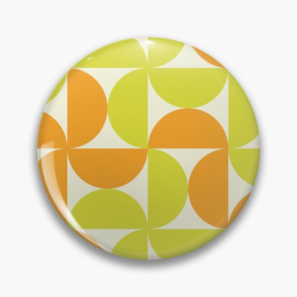 Item preview, Minimalist Geometric Mid Century Abstract Half Circles Pattern in Yellow and orange designed and sold by Yasminepatterns .