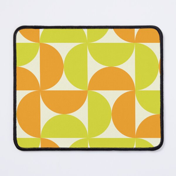 Item preview, Minimalist Geometric Mid Century Abstract Half Circles Pattern in Yellow and orange designed and sold by Yasminepatterns .