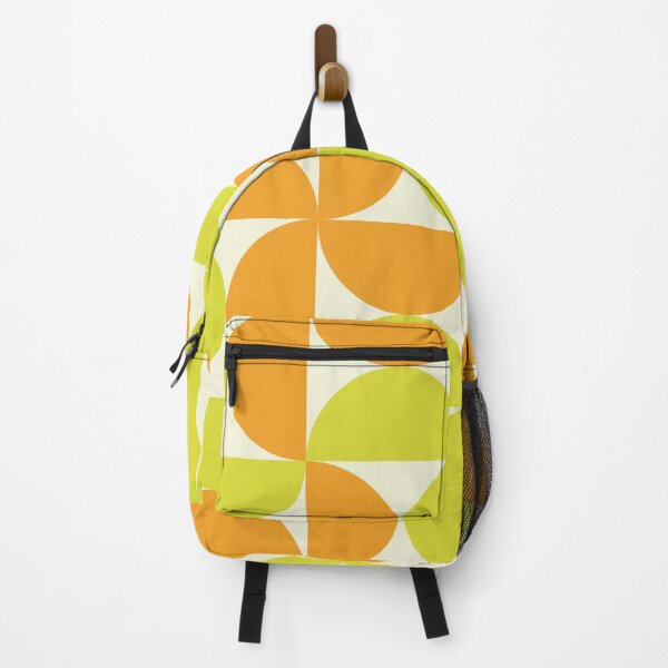 Item preview, Minimalist Geometric Mid Century Abstract Half Circles Pattern in Yellow and orange designed and sold by Yasminepatterns .