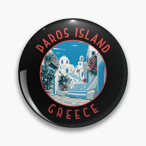 Item preview, Paros Island Greece Retro Distressed Circle designed and sold by KrisSidDesigns.