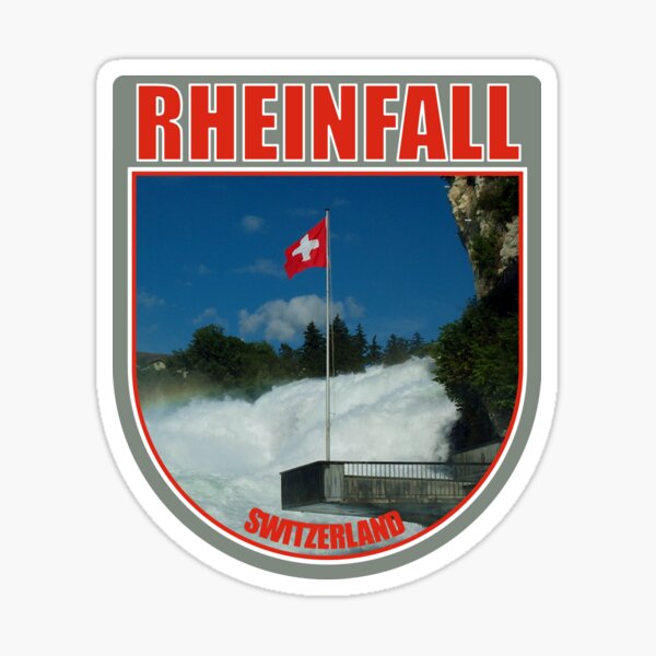 Item preview, Rheinfall waterfall view point switzerland flag designed and sold by sticket-travel.