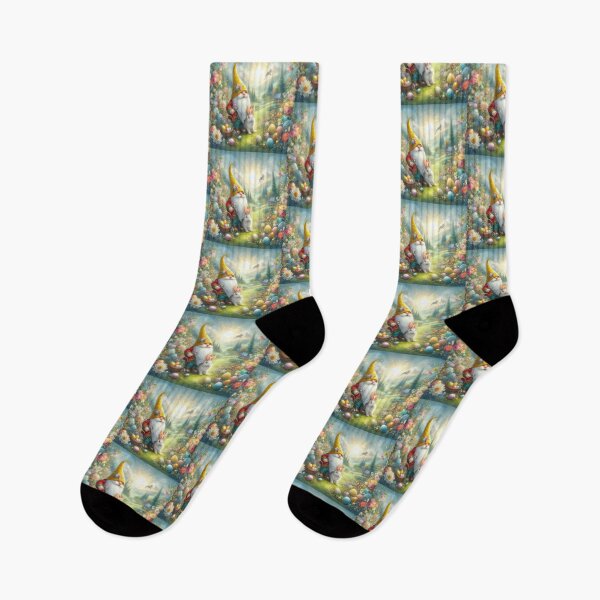 Item preview,  gnome with basket and rabbit easter landscape designed and sold by Expressions-Sel.