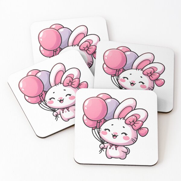 Item preview, Cute Bunny Holding balloons  designed and sold by ZAIKY DREAMS.