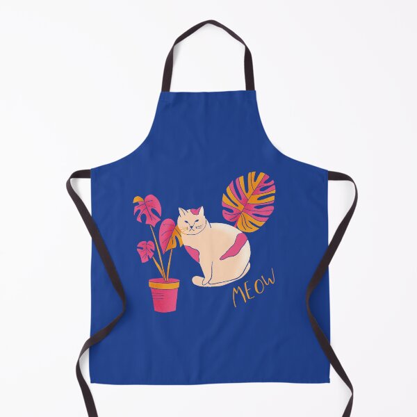 Item preview, Plants and a Cute Cat in Vibrant Pink, Blue and Cream for designed and sold by aneladesigns.