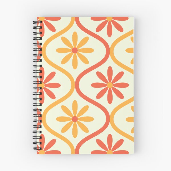 Item preview,  Orange and Yellow Retro Flowers on Mid Century Ogee Pattern  designed and sold by Yasminepatterns .
