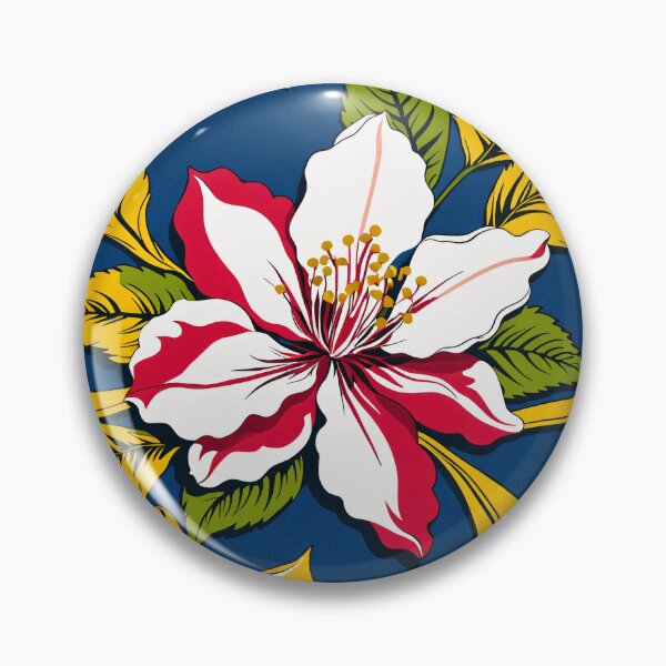 Artikelvorschau, Vibrant Red white Flower Illustration - Botanical Artwork, Sensations of a vibrant spring day entworfen und verkauft von yeekazar.