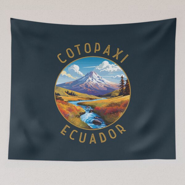 Item preview, Cotopaxi National Park Ecuador Retro Distressed Circle designed and sold by KrisSidDesigns.