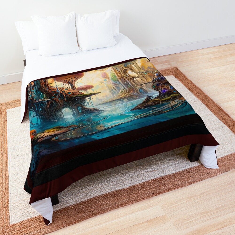 The Mystical Realm Of The Bilibis Beautiful AI Concept Art by Xzendor7 Decorative Comforter