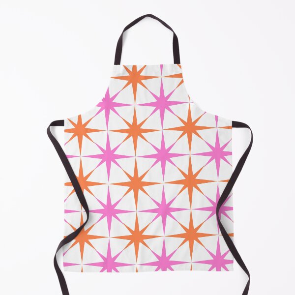 Item preview, Mid Century Modern Atomic Starbursts in Orange and Pink Pattern designed and sold by Yasminepatterns .