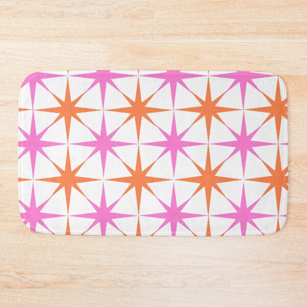 Item preview, Mid Century Modern Atomic Starbursts in Orange and Pink Pattern  designed and sold by Yasminepatterns .