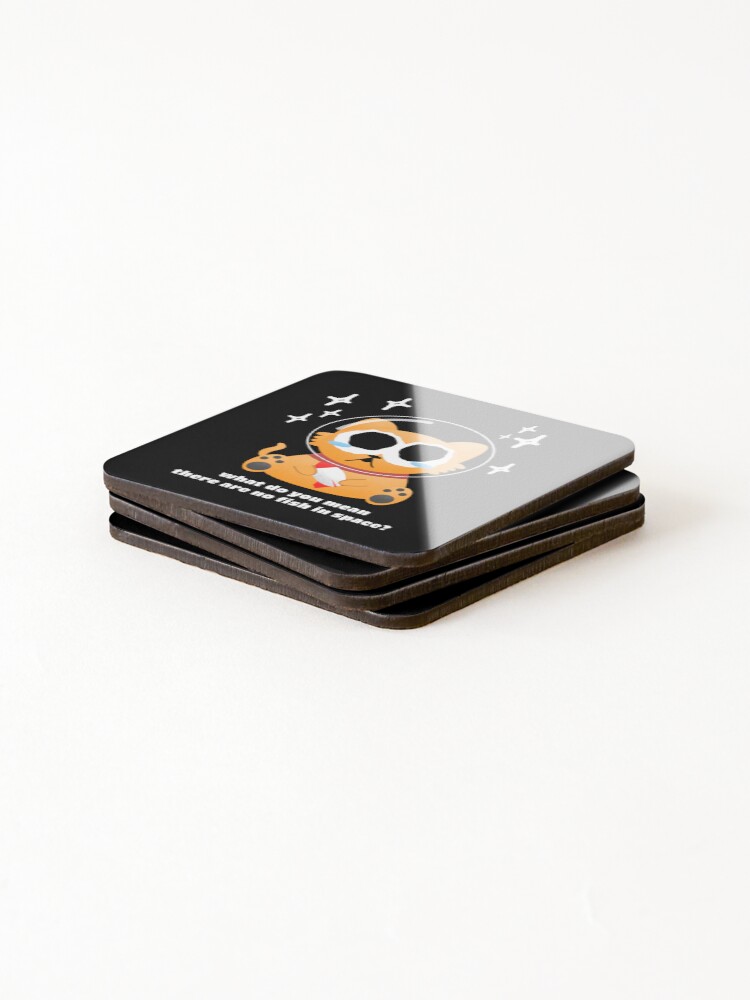 Thumbnail 4 of 5, Coasters (Set of 4), No Fish In Space designed and sold by ItsGraphox.