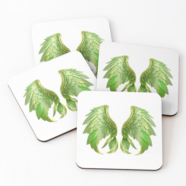 Item preview, Angel Wings Green and Golden yellow designed and sold by SideKickCreates.