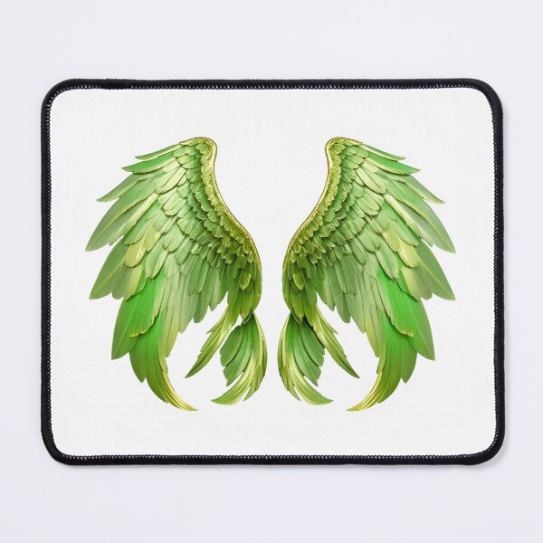 Item preview, Angel Wings Green and Golden yellow designed and sold by SideKickCreates.
