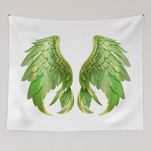 Item preview, Angel Wings Green and Golden yellow designed and sold by SideKickCreates.