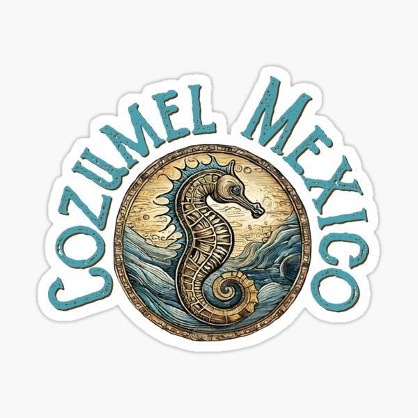 Item preview, Cozumel Mexico Vintage Seahorse Design designed and sold by Futurebeachbum.