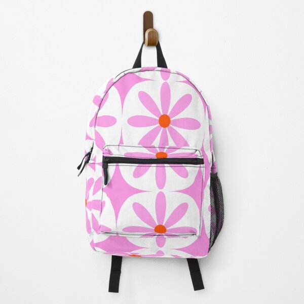 Item preview, Retro Hot Pink Mod Flowers with Retro Stars Pattern designed and sold by Yasminepatterns .