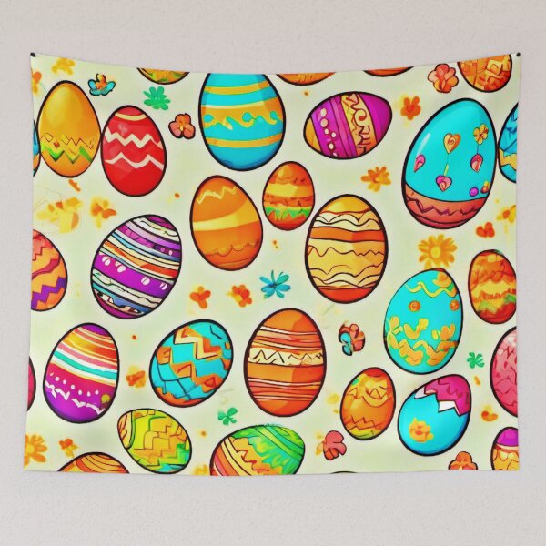 Item preview, Cheerful Easter Egg Cartoons designed and sold by Health And Fitness Posts e-Store.