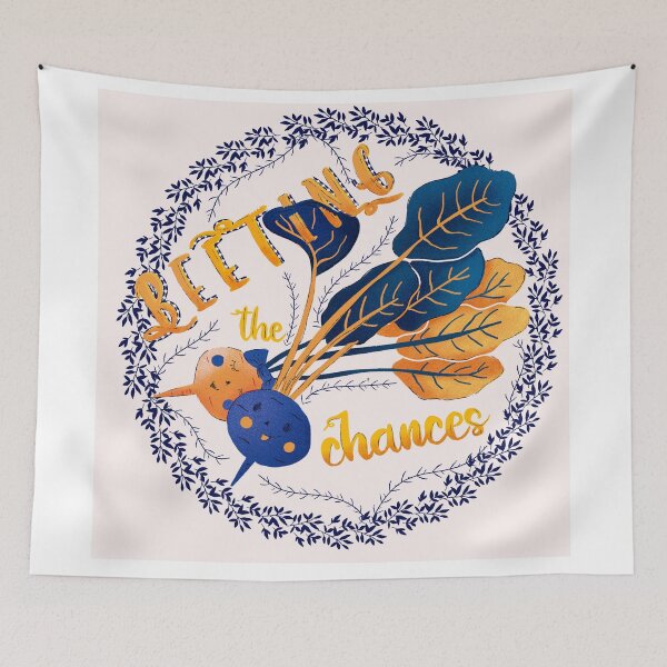 Item preview, Beeting the Chances - Blue and Yellow Beets designed and sold by aneladesigns.