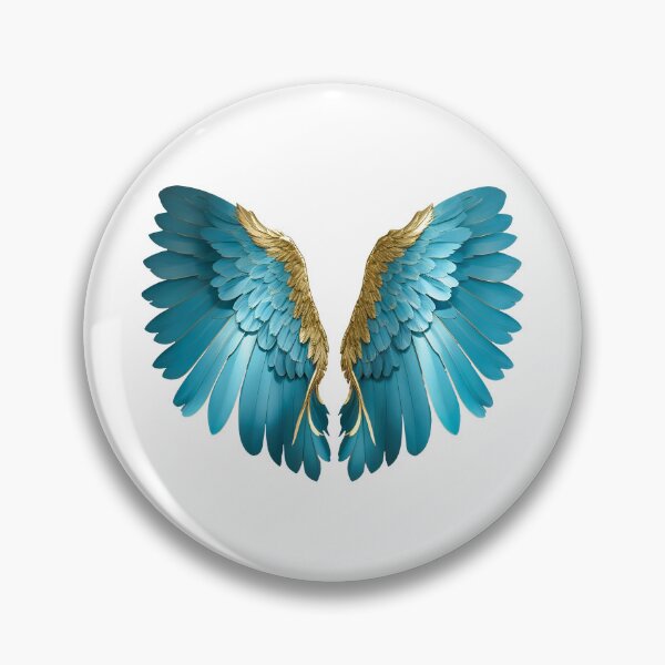 Item preview, Angel Wings Blue and Gold designed and sold by SideKickCreates.