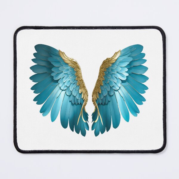 Item preview, Angel Wings Blue and Gold designed and sold by SideKickCreates.