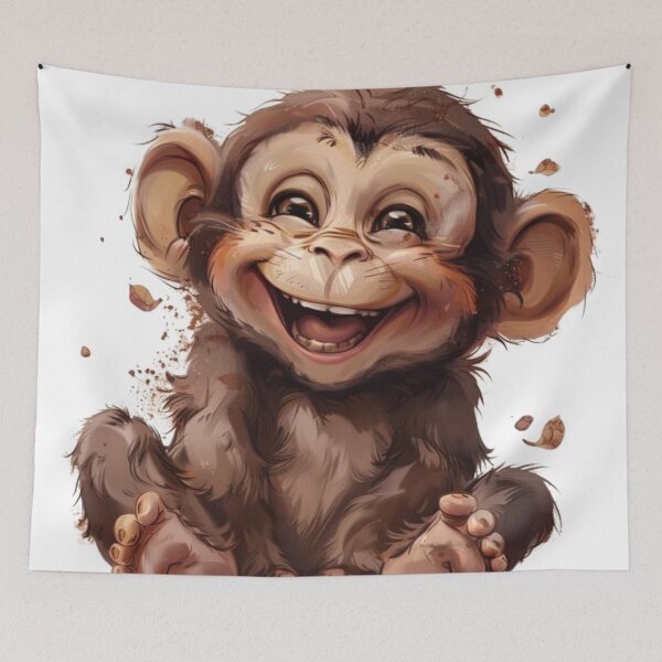 Item preview, Beaming Tamarin, Happy Ape Tee, Laughing Baboon Gift designed and sold by Terry-Salsa.