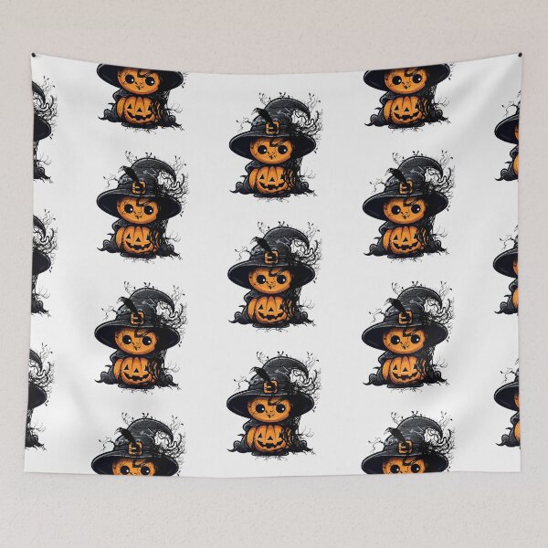 Item preview, Adorable pumpkin witch - who's gonna catch the naughty Halloween folks! designed and sold by Fanatic Nerd.