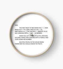 letter to sam sammi sammy Clock